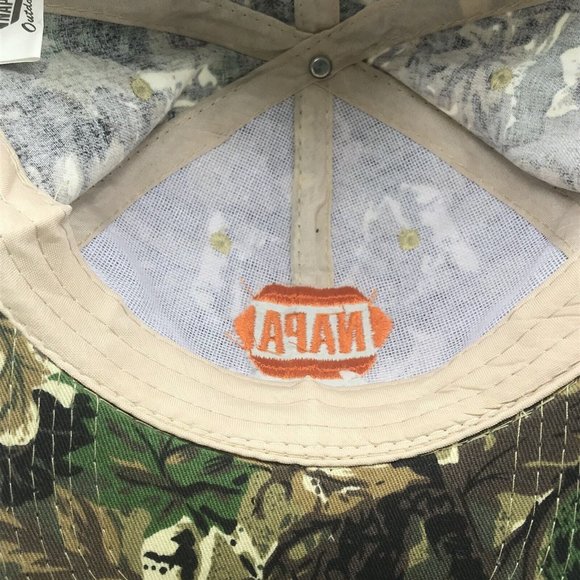 NAPA Auto Parts Outdoors Logo Camo Adjustable Trucker Baseball Strap Back Hat - Picture 7 of 8